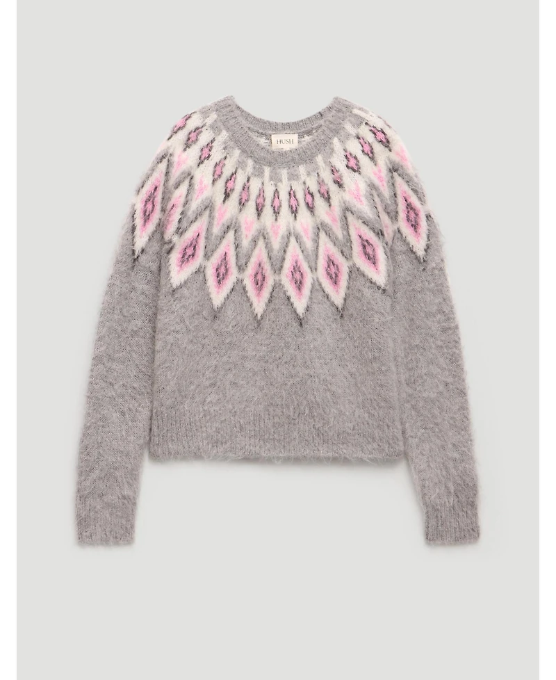 Hush Women's Brushed Fair Isle Mohair Blend Sweater