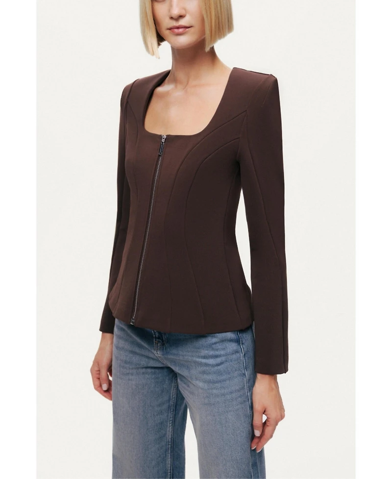 Nocturne Women's Zip-Front Structured Top