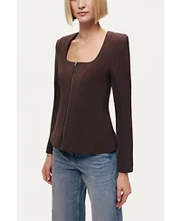 Nocturne Women's Zip-Front Structured Top