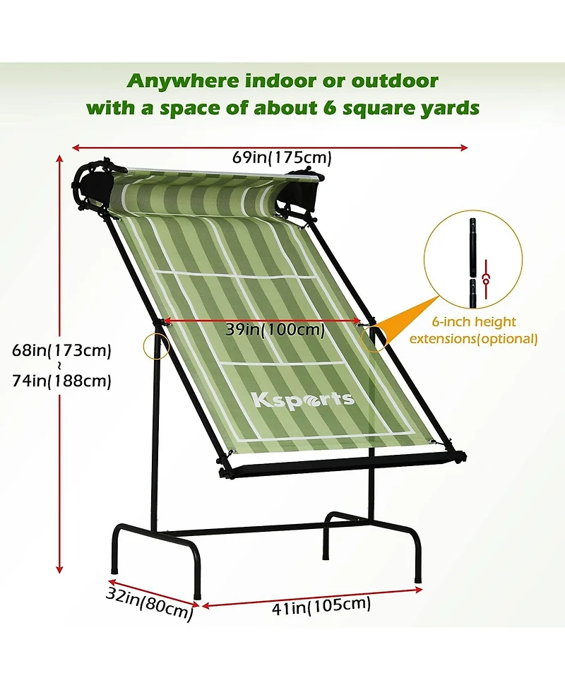 Ksports Racket Sports Indoor Outdoor Tennis Rebounder Net with Carry Bag, Green