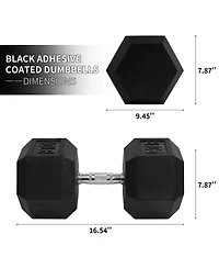Signature Fitness Hex Single Dumbbell Strength Training Workout Equipment, 90 lb