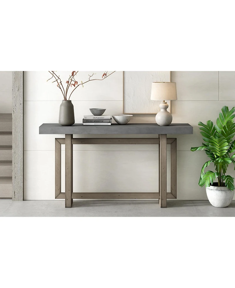 Streamdale Furniture Contemporary Console Table with Wood Top, Extra Long Entryway Table for Entryway, Hallway, Living Room, Foyer, Corridor