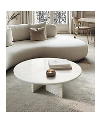 Streamdale Furniture White Marble Coffee Table - Small 27.6