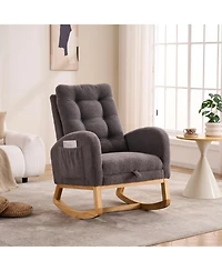 Streamdale Furniture Dark Gray Rocking Chair with Footrest
