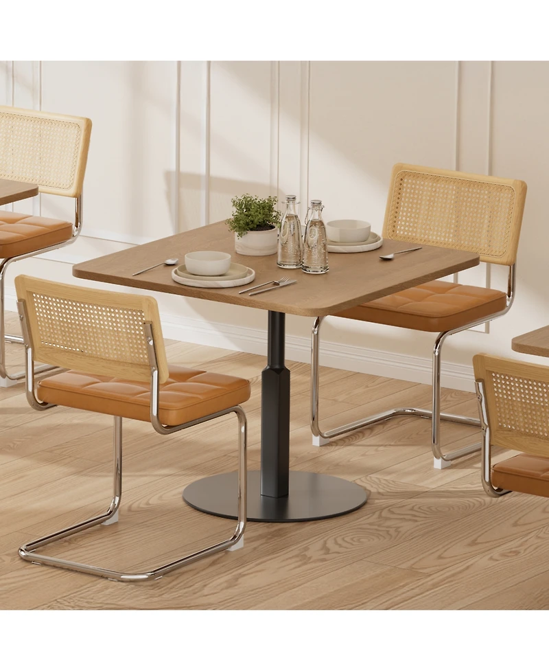 Streamdale Furniture Rattan Dining Chairs Faux Leather Brown (Set of 2)