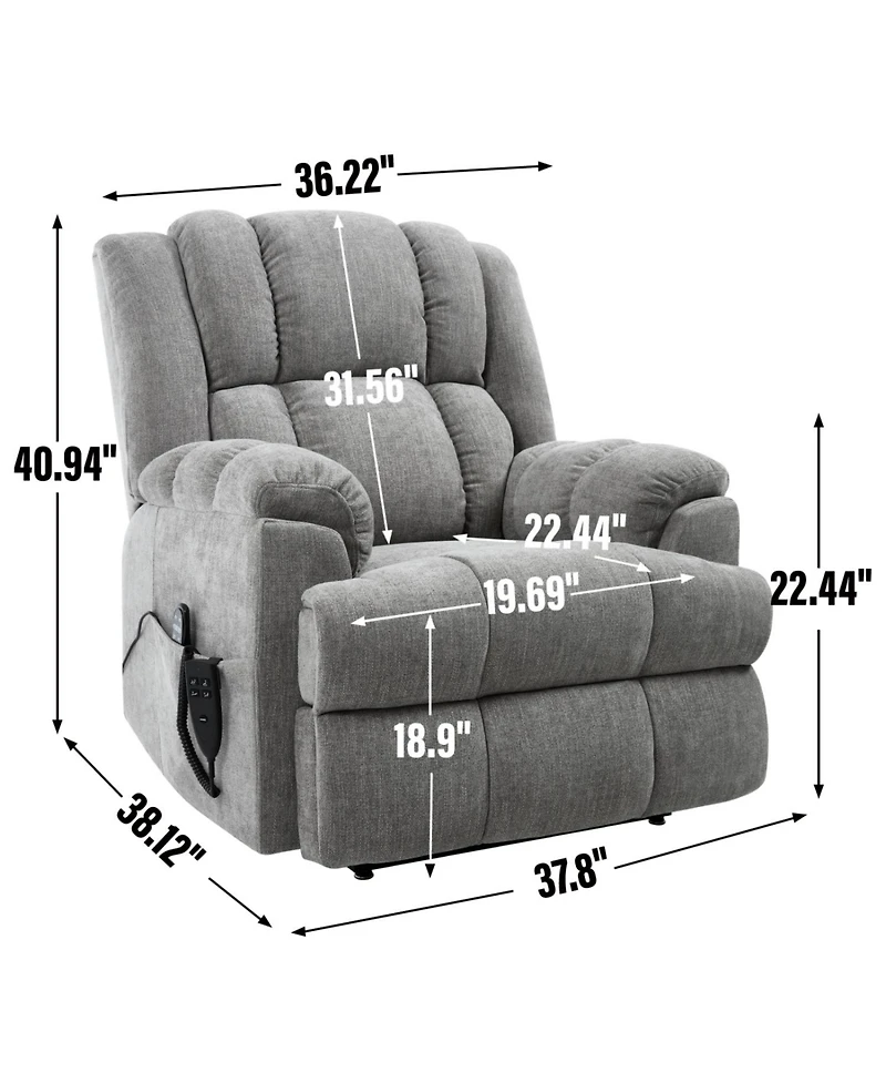 Streamdale Furniture Power Lift Recliner with Heat & Massage