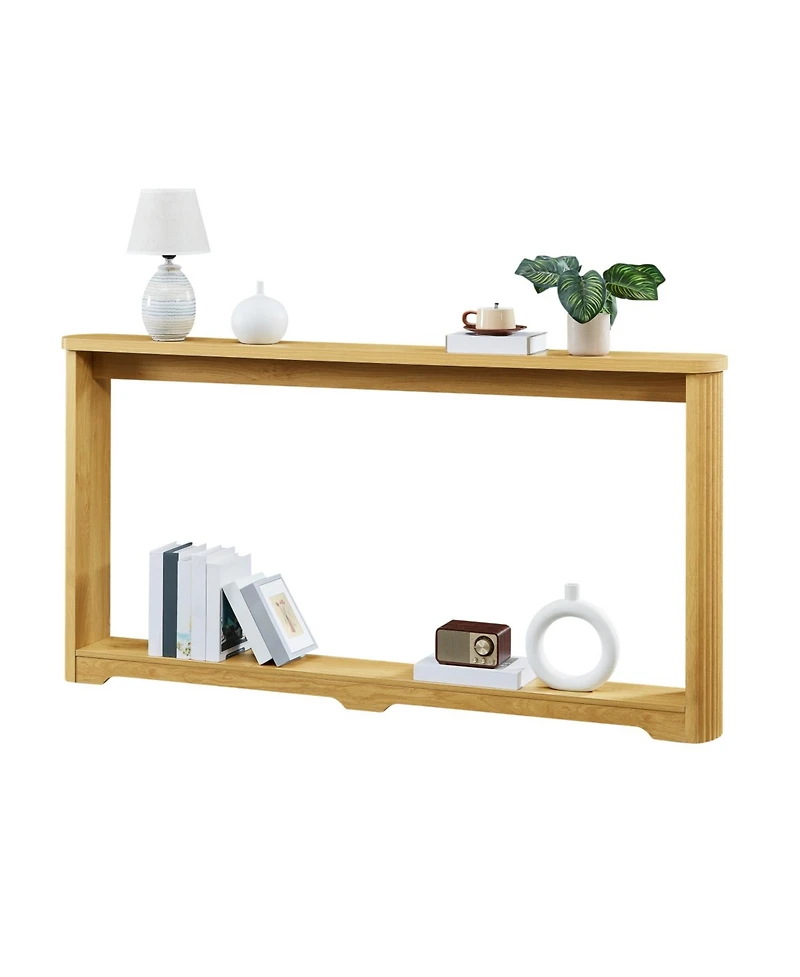 Streamdale Furniture + 70" + Wood + Corrugated Design + Console Table