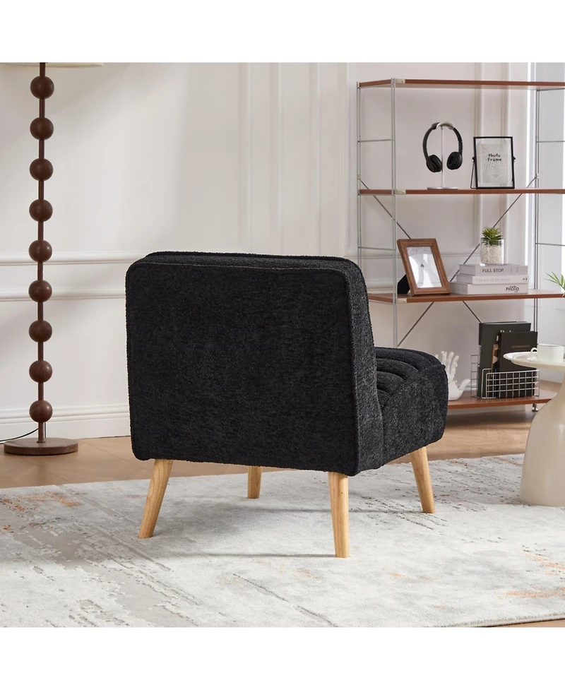 Streamdale Furniture Modern Upholstered Accent Chair, Chenille, Black