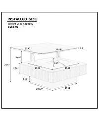 Streamdale Modern Lift Top Coffee Table with Hidden Storage
