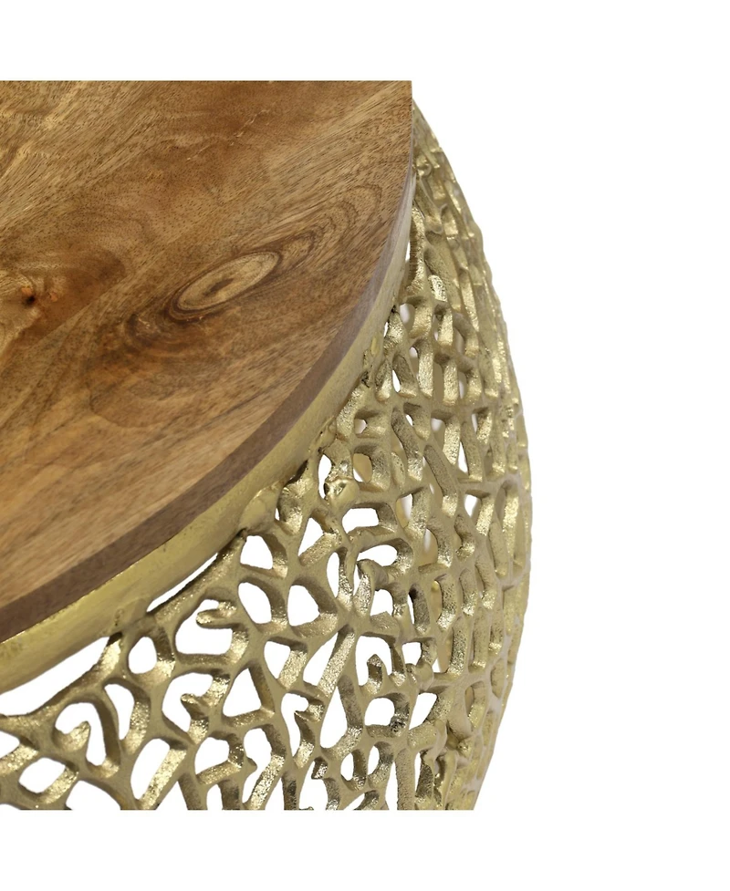 Streamdale Furniture Aluminium coffee table with Mango wooden top