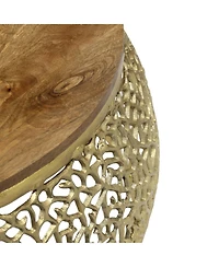 Streamdale Furniture Aluminium coffee table with Mango wooden top