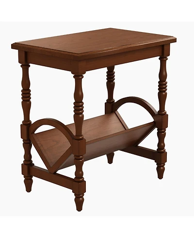 Streamdale Furniture Classic Wooden Side Table with Magazine Rack