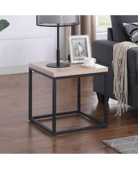 Streamdale Furniture Square Wood & Metal End Table