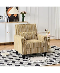 Streamdale Furniture Streamdale Yellow Striped Accent Chair with Nailhead Trim