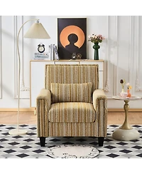 Streamdale Furniture Streamdale Yellow Striped Accent Chair with Nailhead Trim