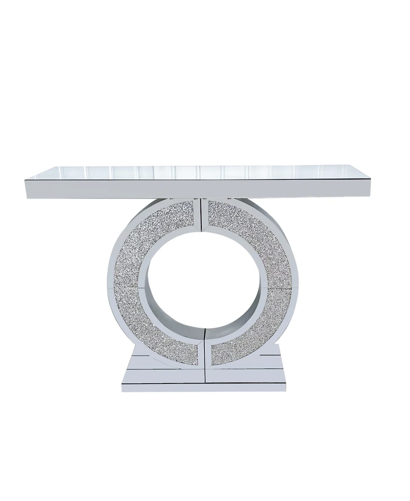 Streamdale Furniture Crystal O-Shaped Mirror Console Table