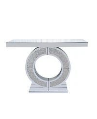 Streamdale Furniture Crystal O-Shaped Mirror Console Table