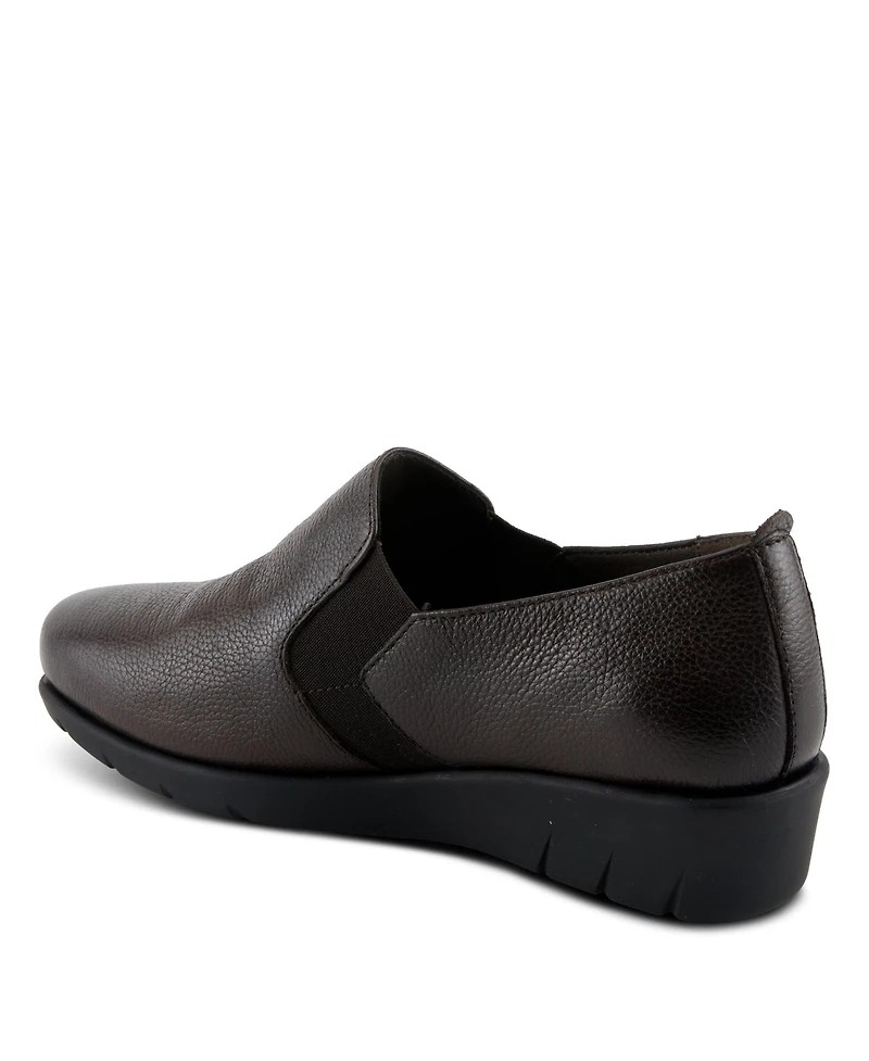 Spring Step Arete Women's Leather Wedge Slip-On Shoe With Supportive Outsole