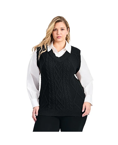 Avenue Women's Veronica 2Fer Cable Vest