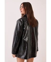 Nasty Gal Women's Croc Vinyl Faux Leather Clean Jacket