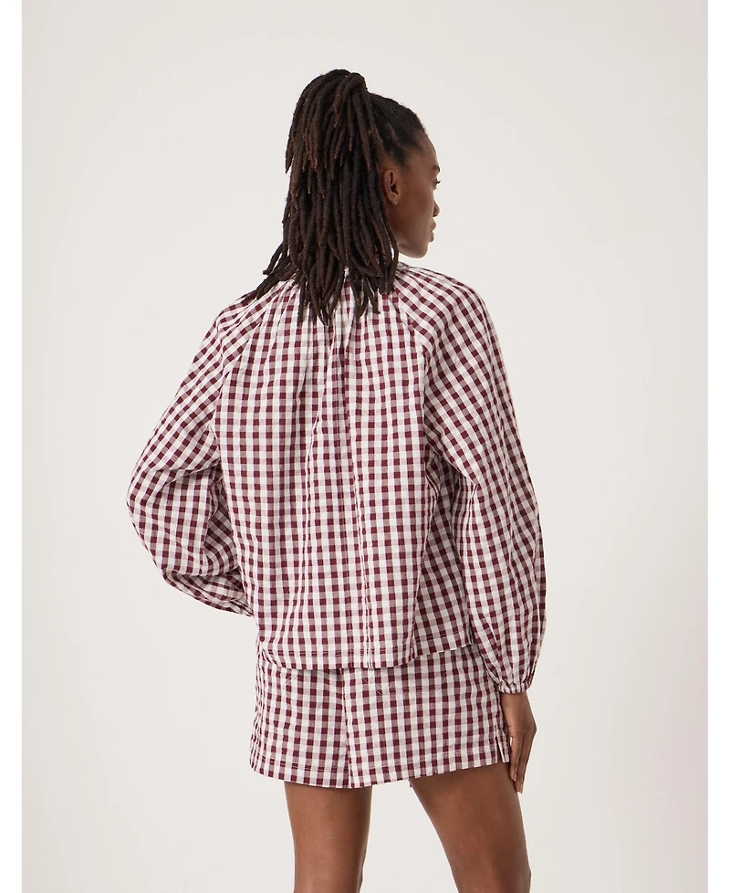 Hush Women's Elsa Gathered Gingham Beach Shirt