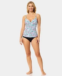 Island Escape Womens Gemini Underwire V Neck Tankini Top Bottoms