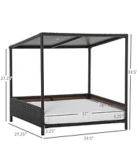 Zeus & Ruta Brown Raised Rattan Cat Bed