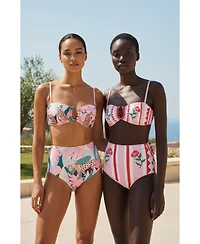 Jessie Zhao New York Women's Jungle Rose Reversible Square Bandeau Top