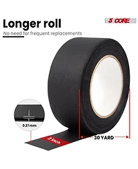 5 Core Gaffers Tape 2" 30 Yards 4Pcs No Residue Water Resistant Matte Heavy Duty