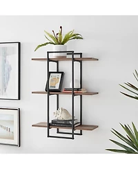 Danya B Antigua Crossed Double Rectangle Shelf Unit