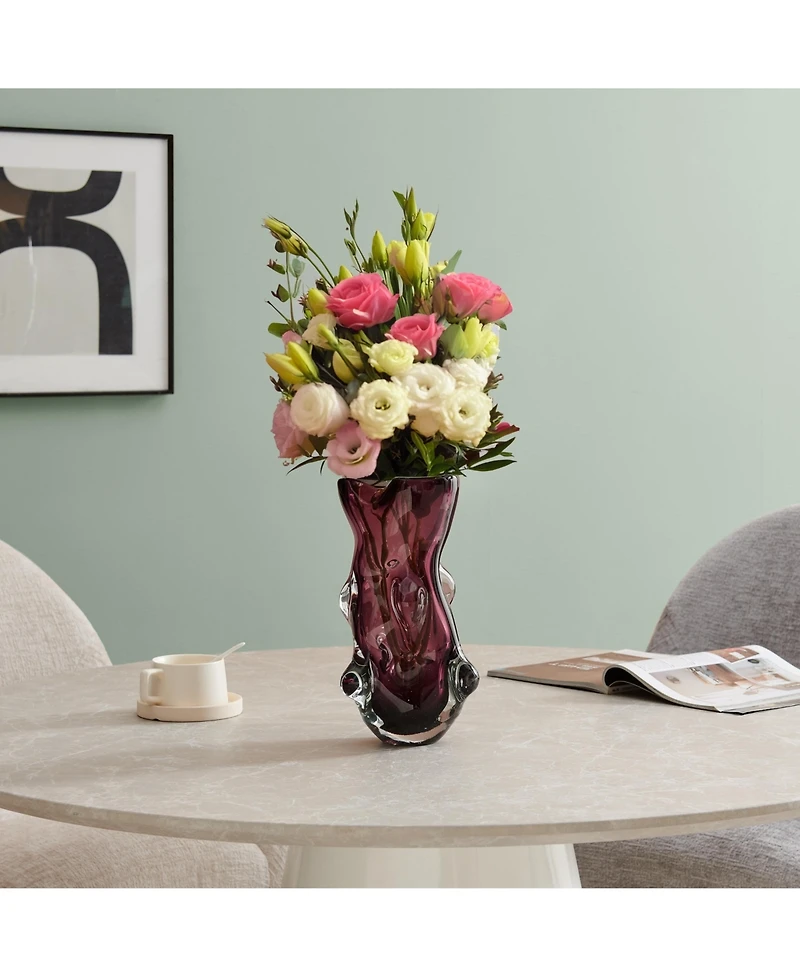 Danya B Sylvan Nodular Glass Grape Purple Tabletop Vase