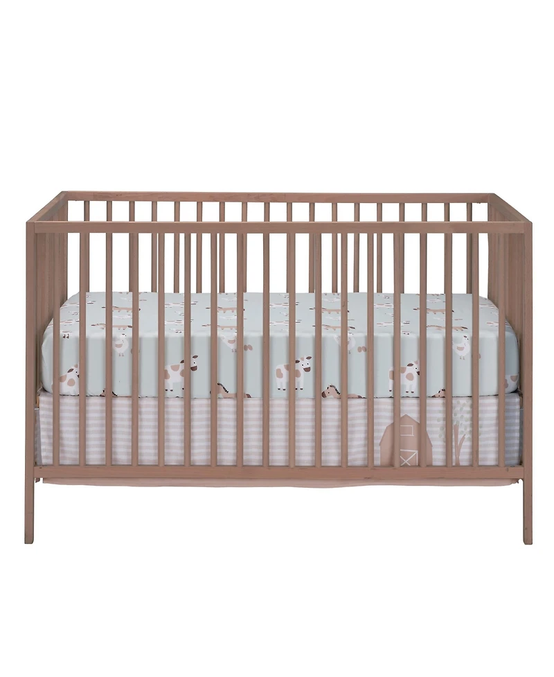 Bedtime Originals Baby Farmyard Friends Sage Green Nursery Fitted Crib Sheet