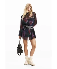 Desigual Women's Short dress with pixelated tulle