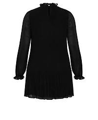 City Chic Plus Pleat Ruffle Dress