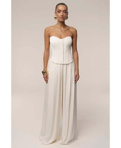 Jluxlabel Women's Clara Wide Leg Pleated Trousers