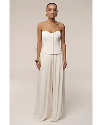 Jluxlabel Women's Clara Wide Leg Pleated Trousers