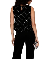 Lily and Lionel London Women's Chiva Beaded Velvet Top