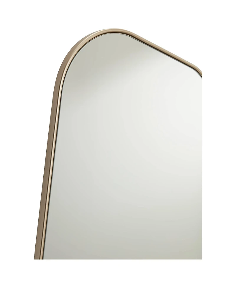 Possini Euro Design Modern Curved Corner Rectangular Vanity Wall Mirror for Bathroom Bedroom Living Room Office