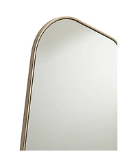 Possini Euro Design Modern Curved Corner Rectangular Vanity Wall Mirror for Bathroom Bedroom Living Room Office