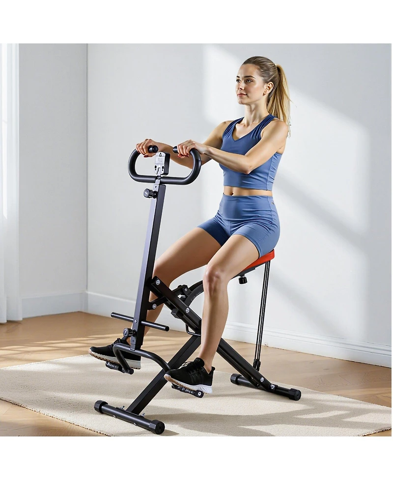Mecale Foldable Squat & Row Trainer with Resistance Bands for Home Glute and Leg Workouts