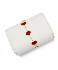 Bowood Lane 18k Gold Vermeil and Red Heart Bracelet