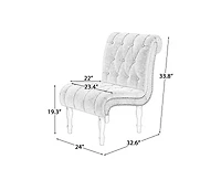 Boyel Living Armless Accent Upholstered Lounge Chair Slipper Chair for Bedroom Living Room