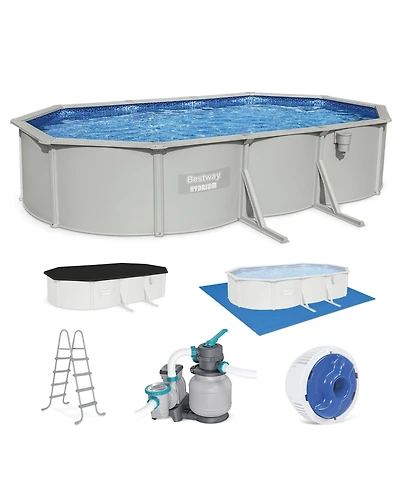 Bestway Hydrium 20 x 12 x 48" Steel Wall Oval Above Ground Swimming Pool Set