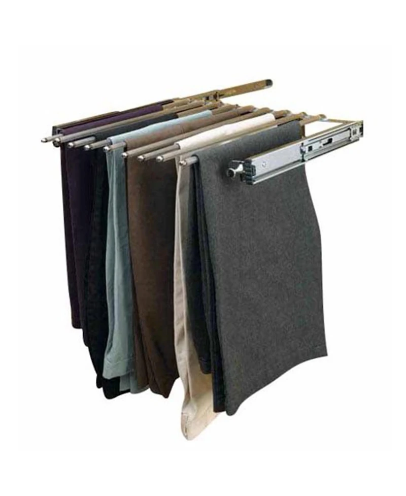 Rev-a-Shelf 30" Pullout Closet Wire Pant Rack for 16 Pairs, Chrome, Psc-3014CR