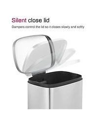 Mega Casa 13+2.1 Gal Oval Stainless Steel Step-on Trash Can Set