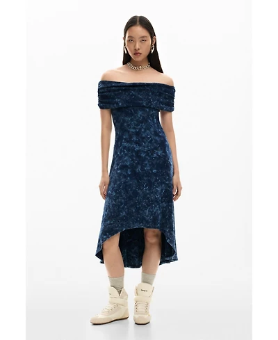 Desigual Women's Asymmetric Tie-Dye Dress