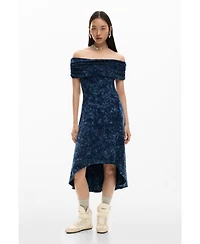 Desigual Women's Asymmetric Tie-Dye Dress