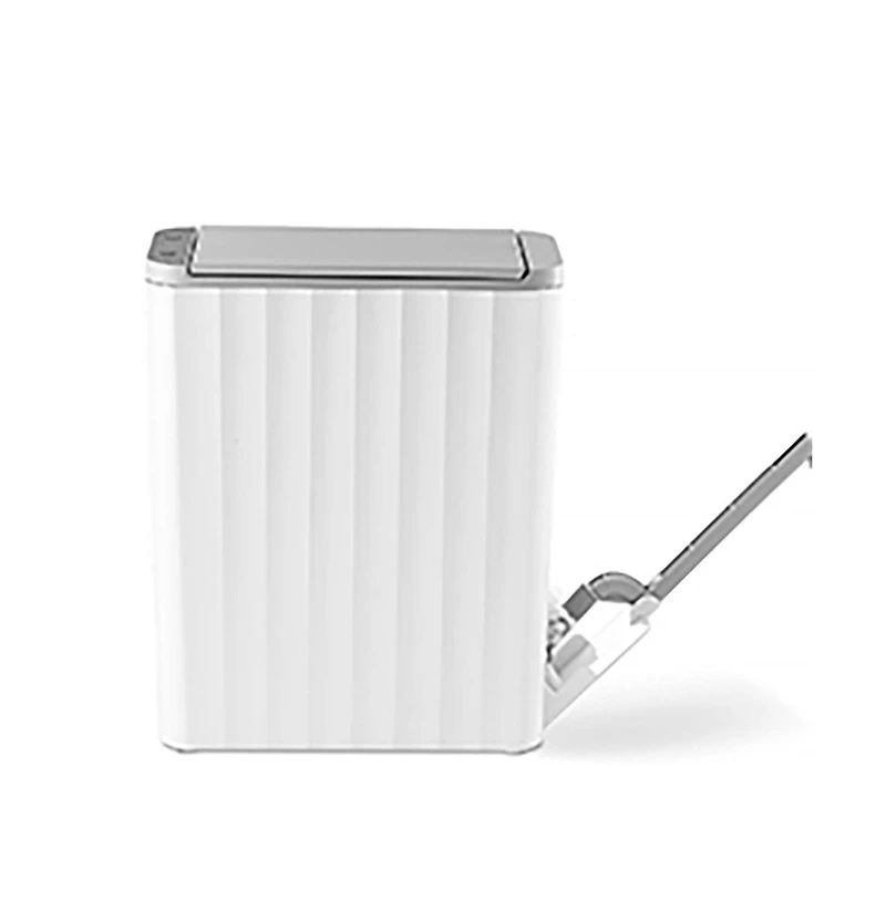 Ninestars Automatic Motion Sensor Slim Trash Can with Hidden Toilet Brush For Bathroom