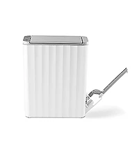 Ninestars Automatic Motion Sensor Slim Trash Can with Hidden Toilet Brush For Bathroom
