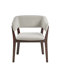 Manhattan Comfort Blake Faux Mohair Upholstered 26" Beech Wood Dining Armchair